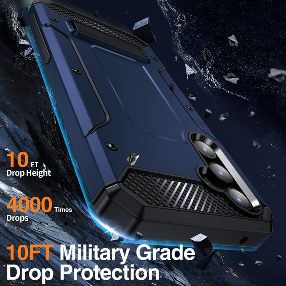 Custodia per Samsung Galaxy A54 A546, Techsuit, Hybrid Armor Kickstand, Blu