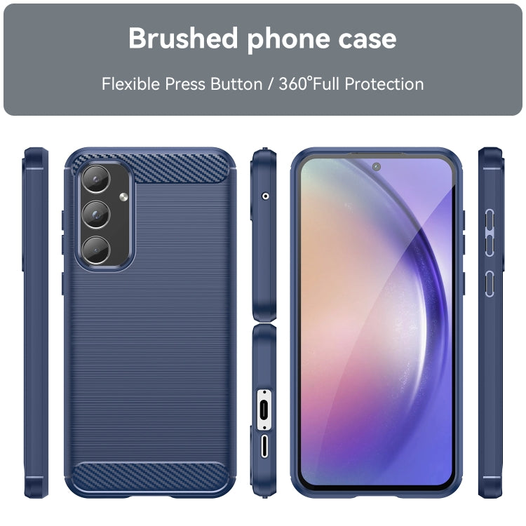 Custodia per Samsung Galaxy A55 5G A556, Techsuit, Carbonio, Blu