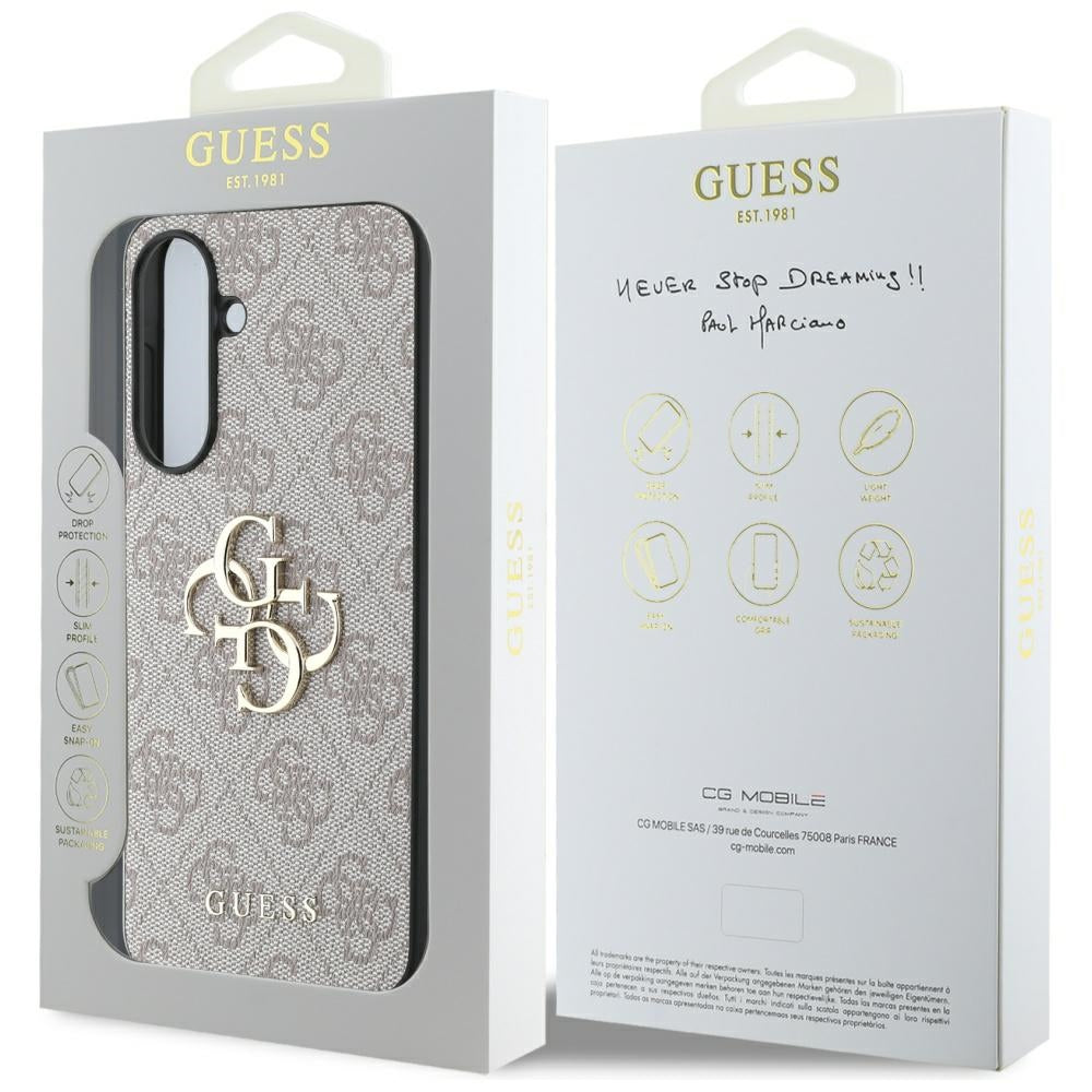 Custodia per Samsung Galaxy A56 A566, Guess, 4G Big Logo, Rosa
