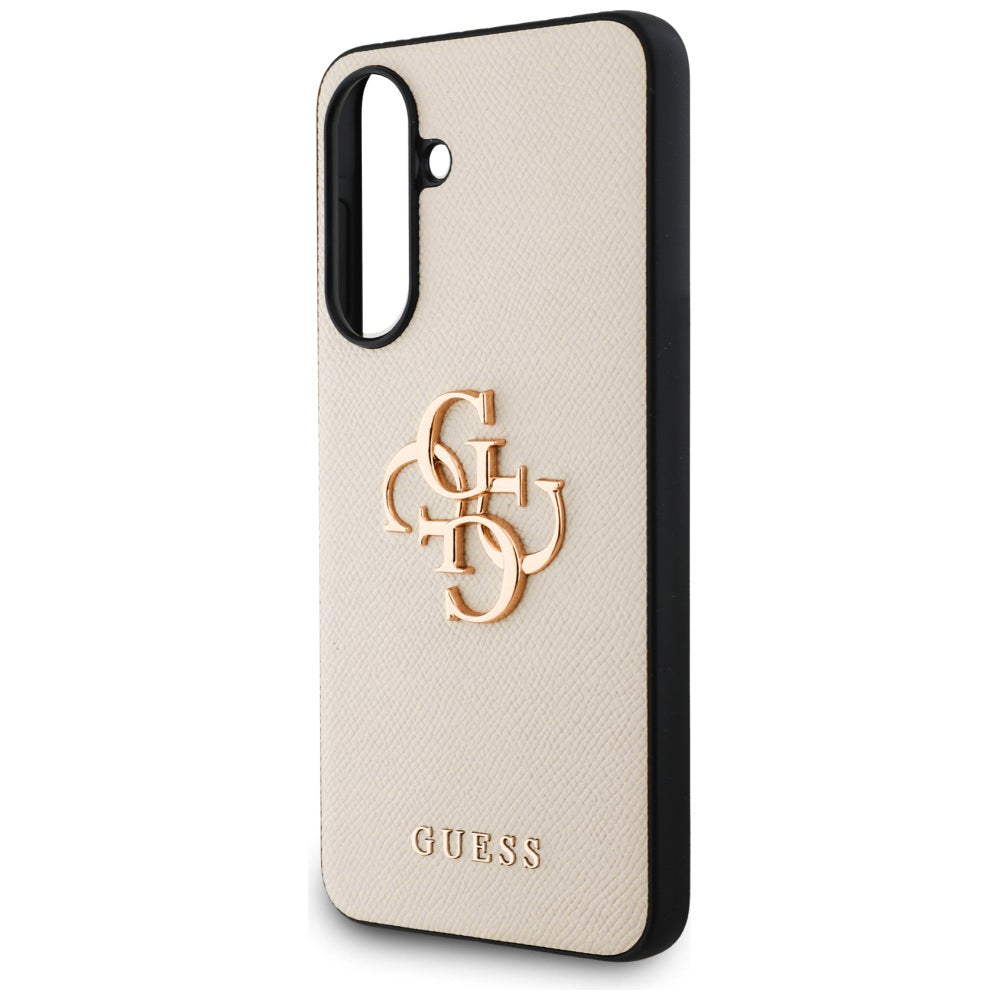 Case for Samsung Galaxy A56 A566, Guess, 4G Grained Big and Classic Logo, Beige