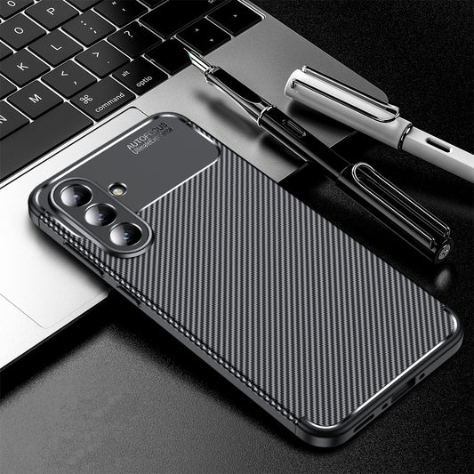 Custodia per Samsung Galaxy A56 A566, Techsuit, CarbonFiber, Nera