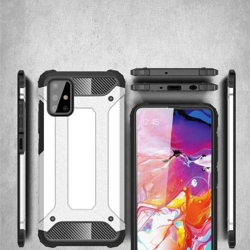 Custodia per Samsung Galaxy A71 A715, Techsuit, Hybrid Armor, Nera