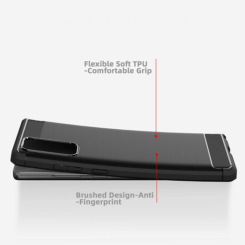 Custodia per Samsung Galaxy Note 20 5G N981 / Note 20 N980, Techsuit, Carbonio, Nera