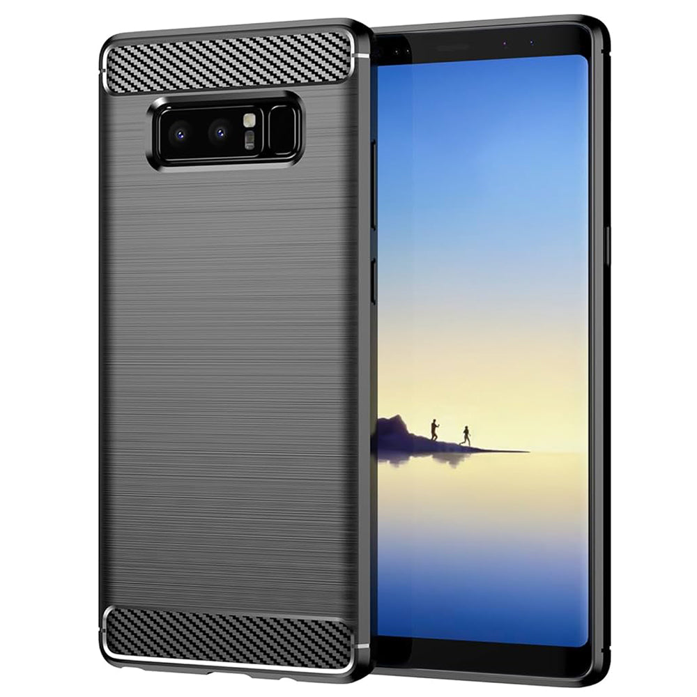 Custodia per Samsung Galaxy Note 8 N950, Techsuit, Carbonio, Nera