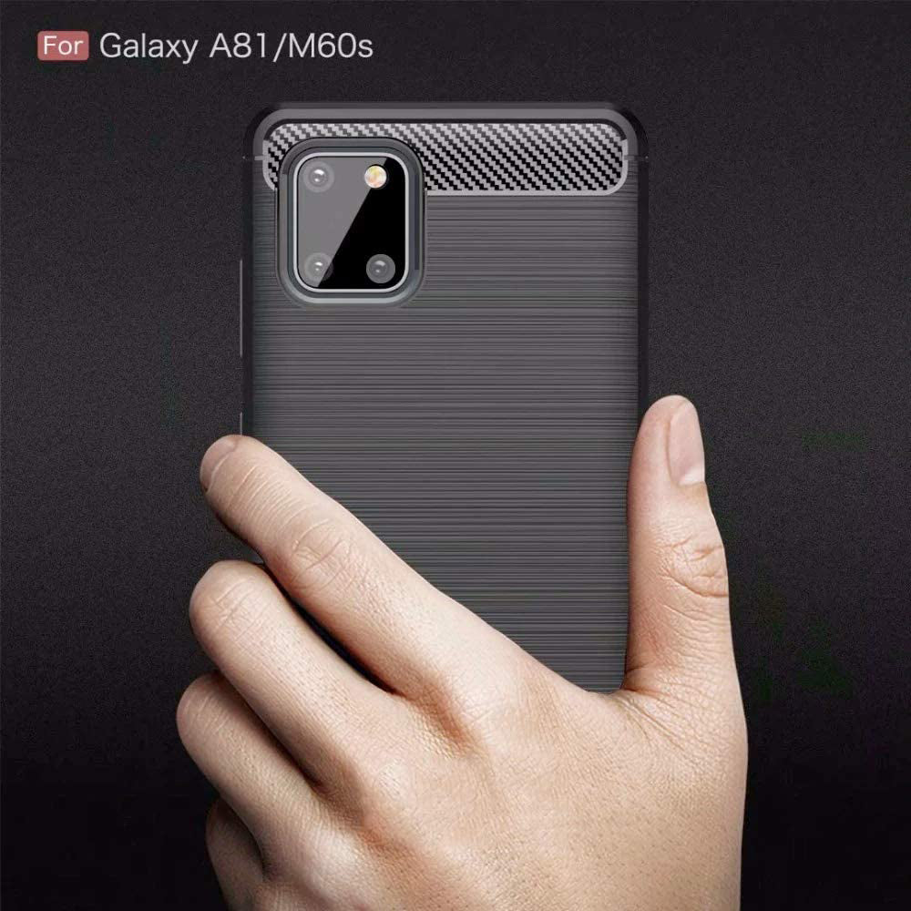 Custodia per Samsung Galaxy Note10 Lite N770, Techsuit, Carbonio, Nera