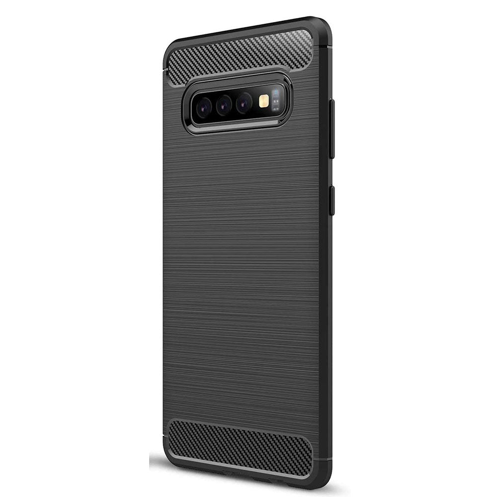Custodia per Samsung Galaxy S10+ G975, Techsuit, Carbonio, Nera