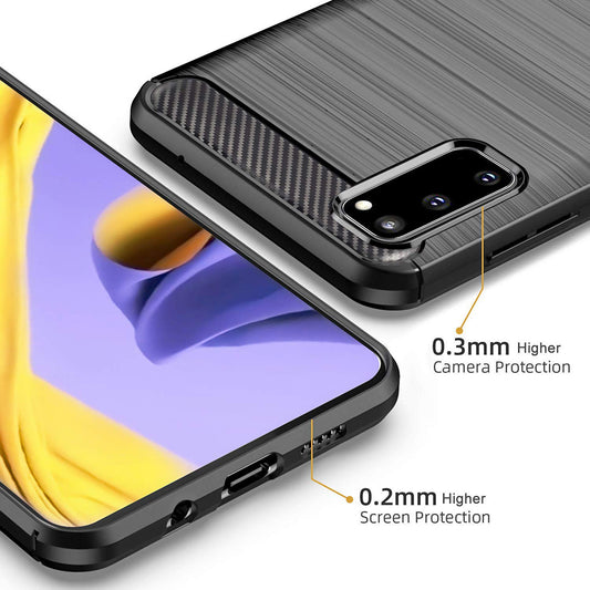 Custodia per Samsung Galaxy S20 5G G981 / S20 G980, Techsuit, Carbonio, Nera