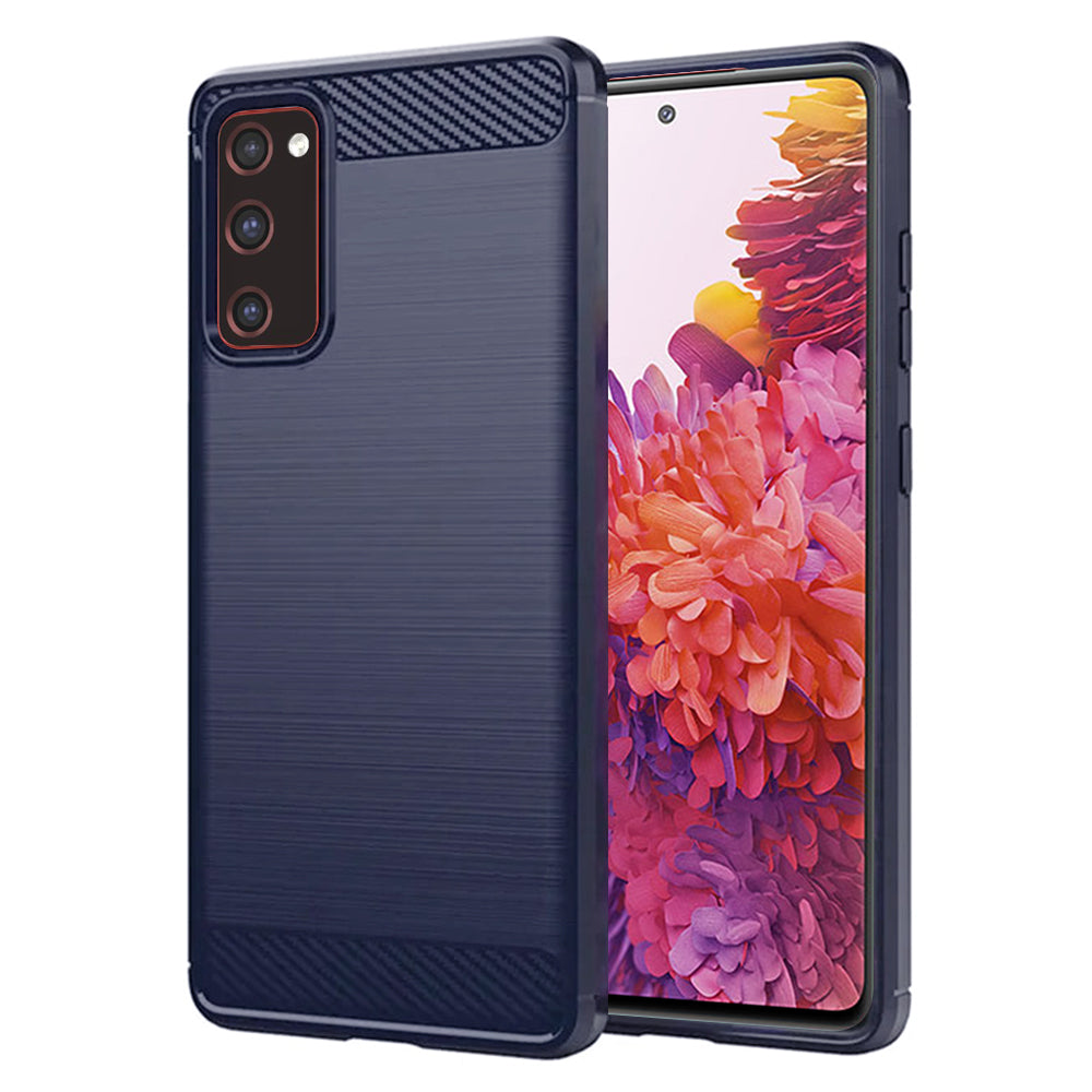 Custodia per Samsung Galaxy S20 FE 2022 G781 / S20 FE 5G G781 / S20 FE G780, Techsuit, Carbonio, Blu
