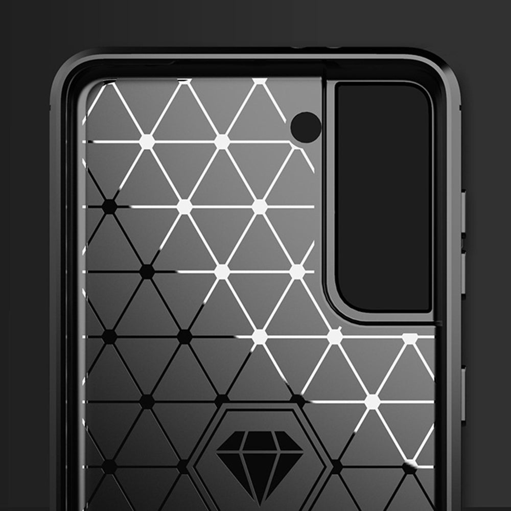 Custodia per Samsung Galaxy S21 5G G991, Techsuit, Carbonio, Nera