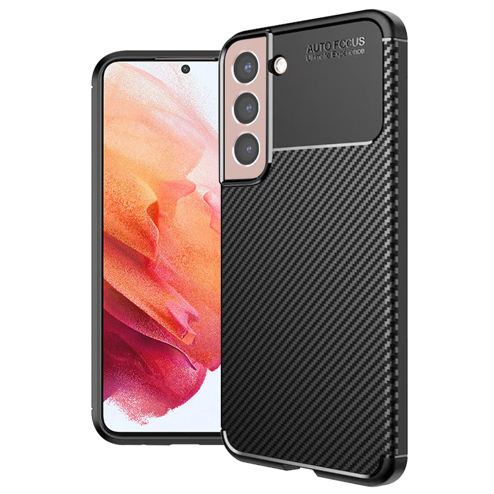 Custodia per Samsung Galaxy S21 5G G991, Techsuit, CarbonFiber, Nera