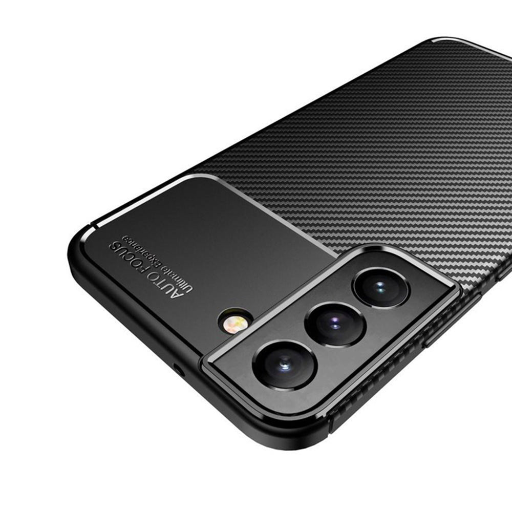 Custodia per Samsung Galaxy S21 5G G991, Techsuit, CarbonFiber, Nera