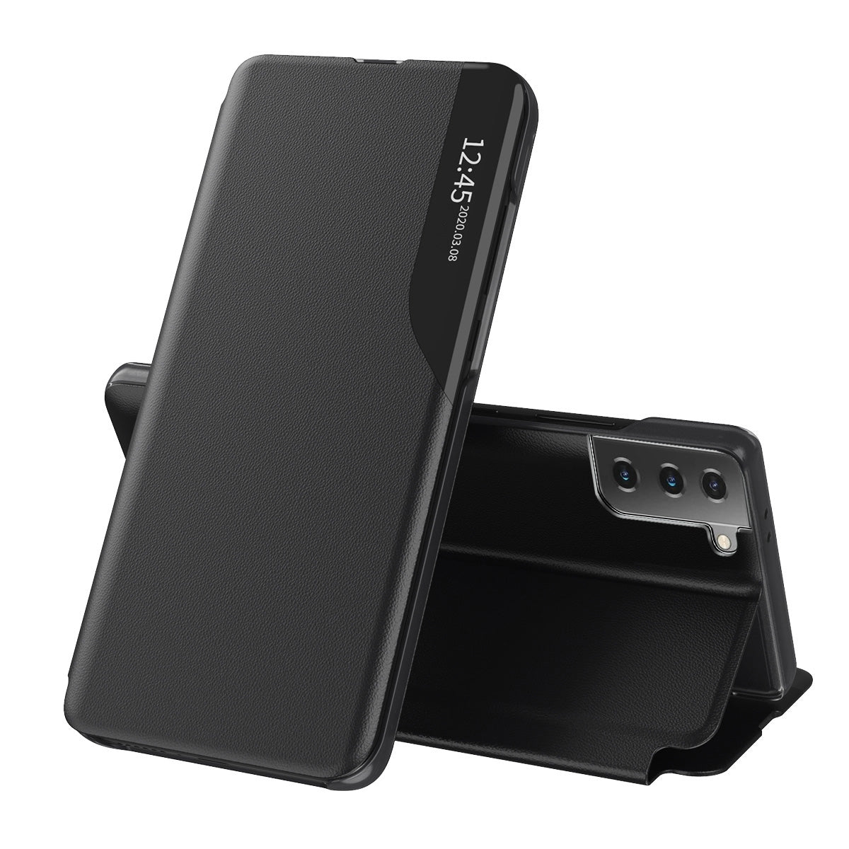 Coque pour Samsung Galaxy S21 5G G991, Techsuit, eFold, Noire