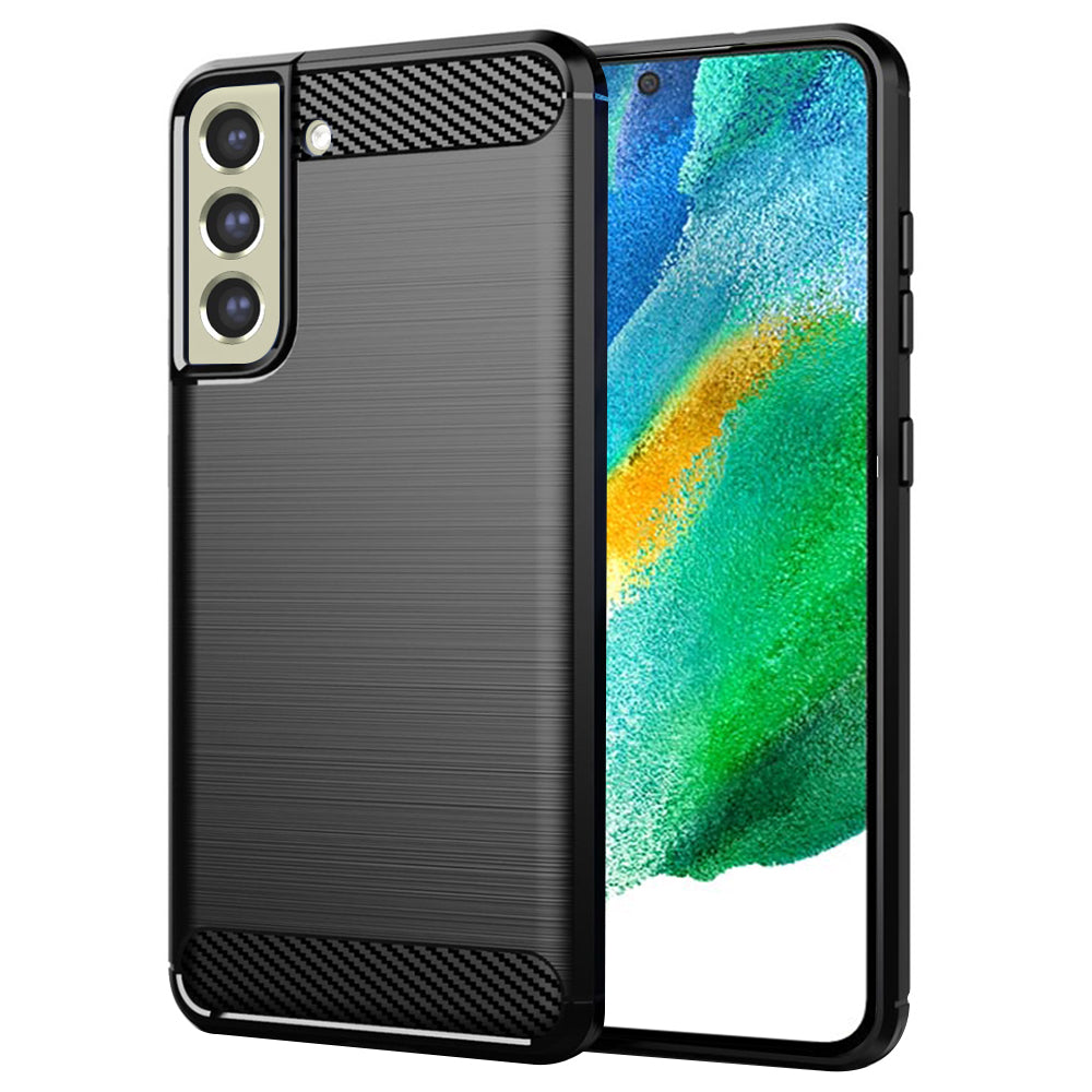 Custodia per Samsung Galaxy S21 FE 5G G990, Techsuit, Carbonio, Nera