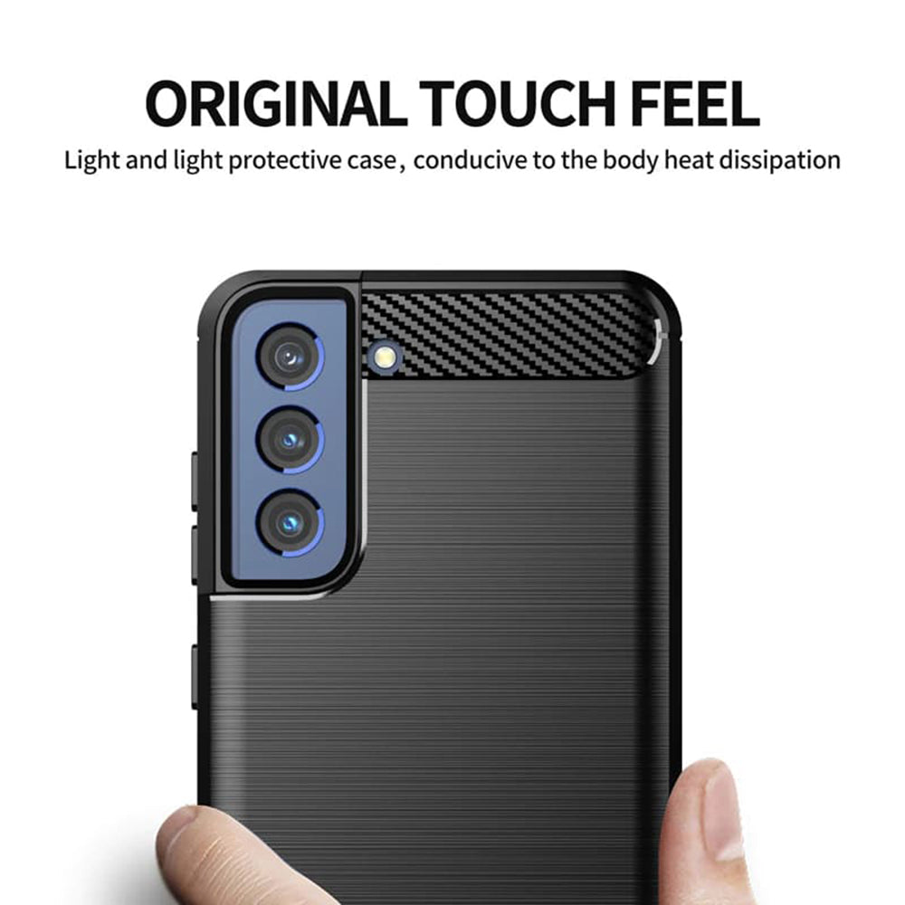 Custodia per Samsung Galaxy S21 FE 5G G990, Techsuit, Carbonio, Nera