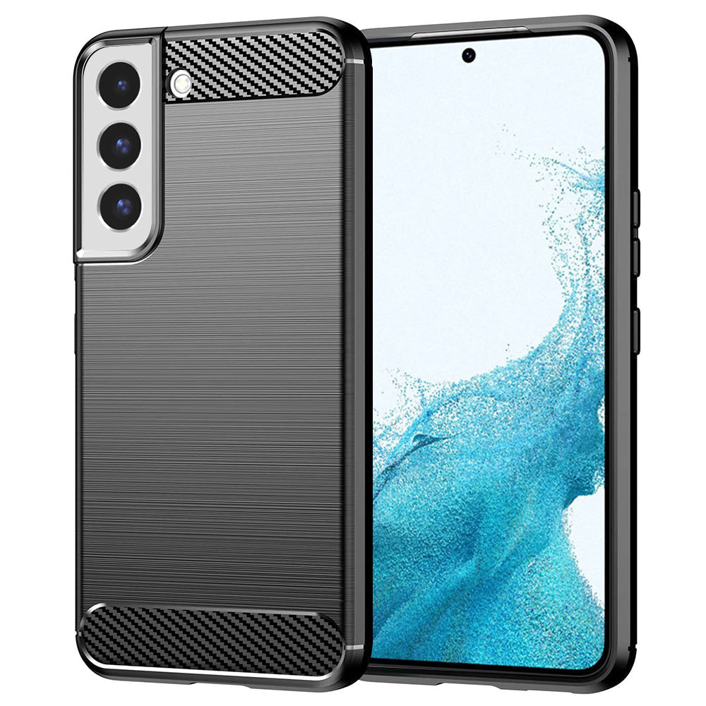 Custodia per Samsung Galaxy S22 5G S901, Techsuit, Carbonio, Nera