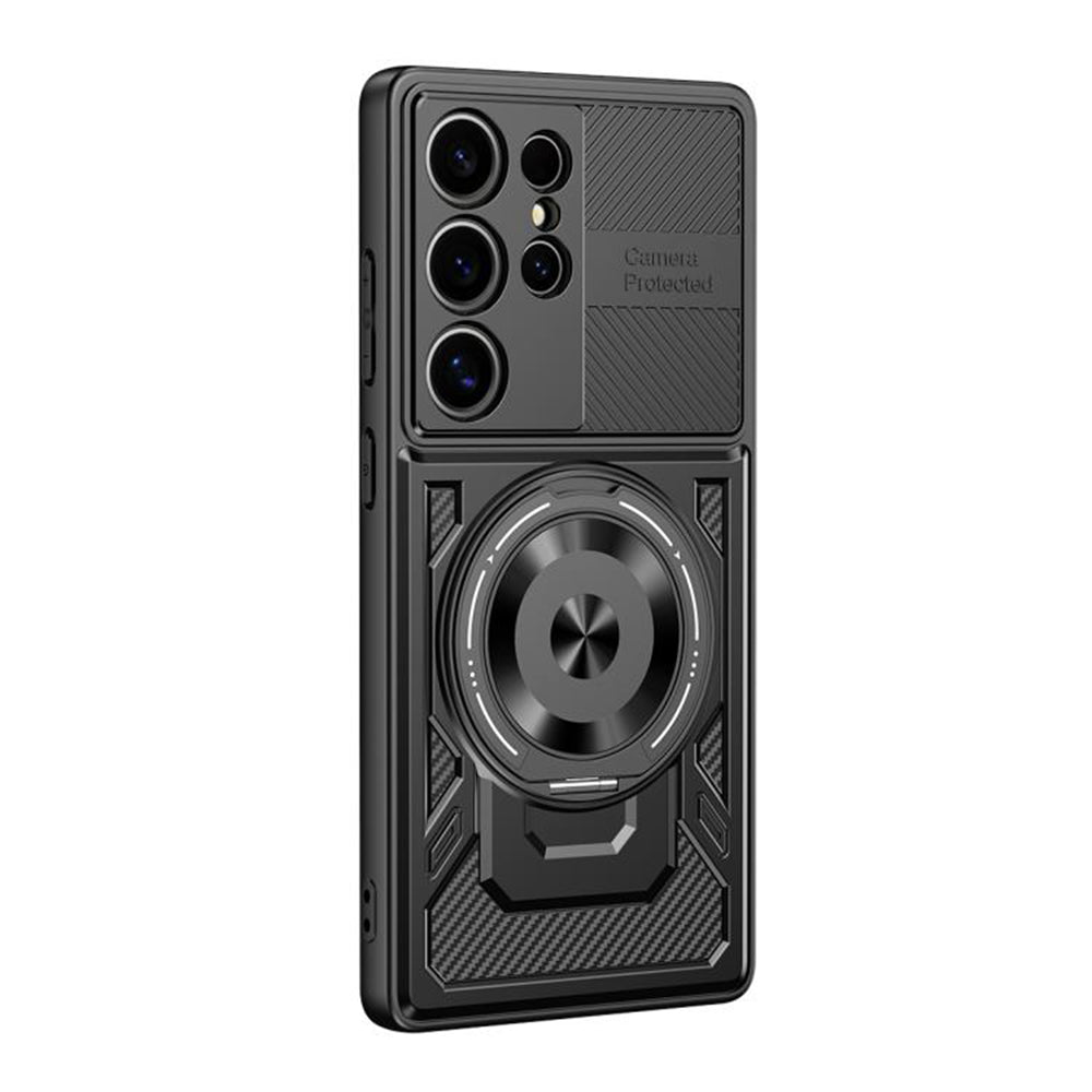 Custodia per Samsung Galaxy S22 Ultra 5G S908, Techsuit, RuggedCam, Nera