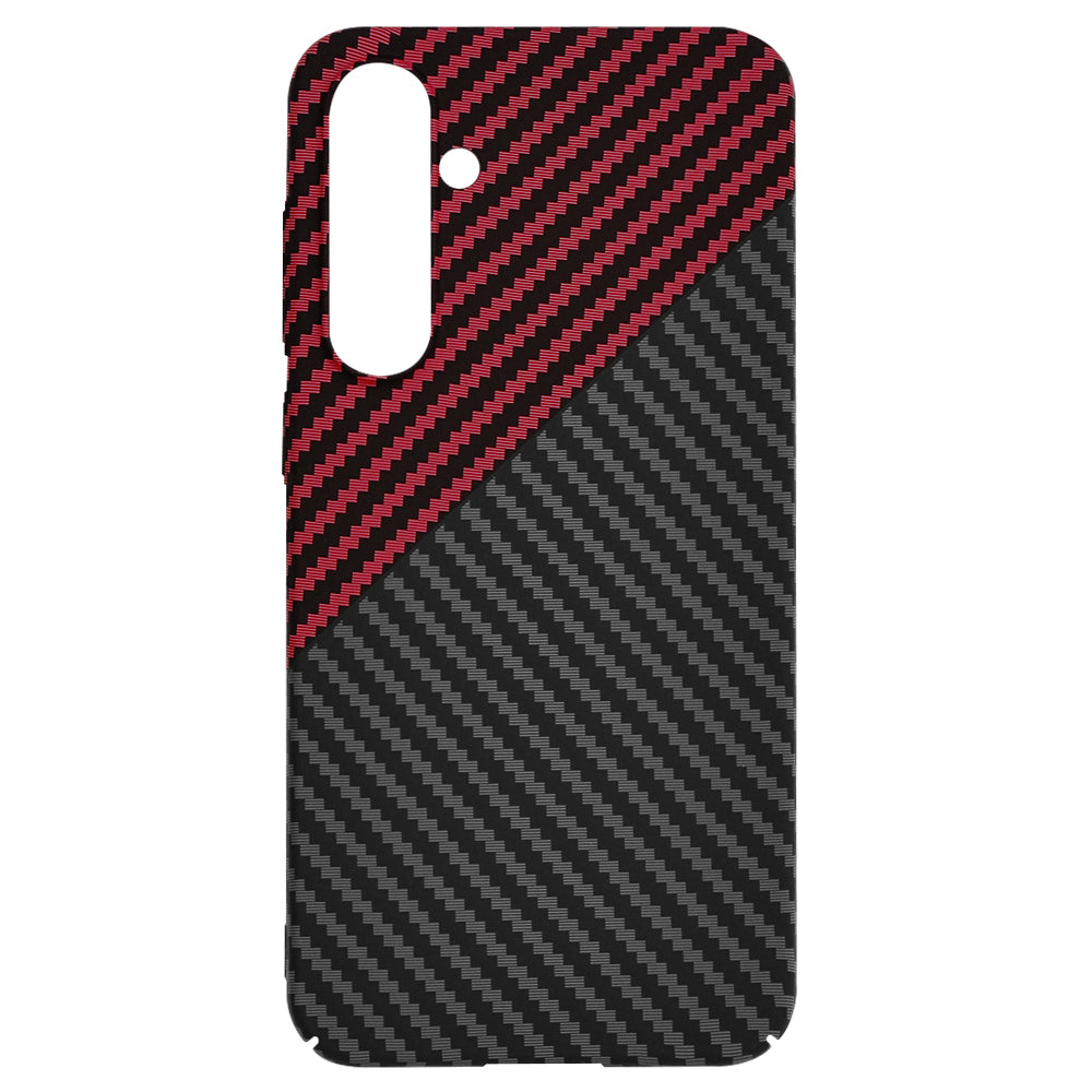 Custodia per Samsung Galaxy S23 FE S711, Techsuit, Carbonite FiberShell, Nero Rosso