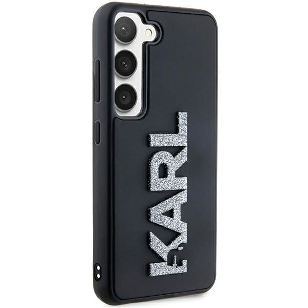 Case for Samsung Galaxy S23+ S916, Karl Lagerfeld, 3D Rubber Glitter Logo, Black