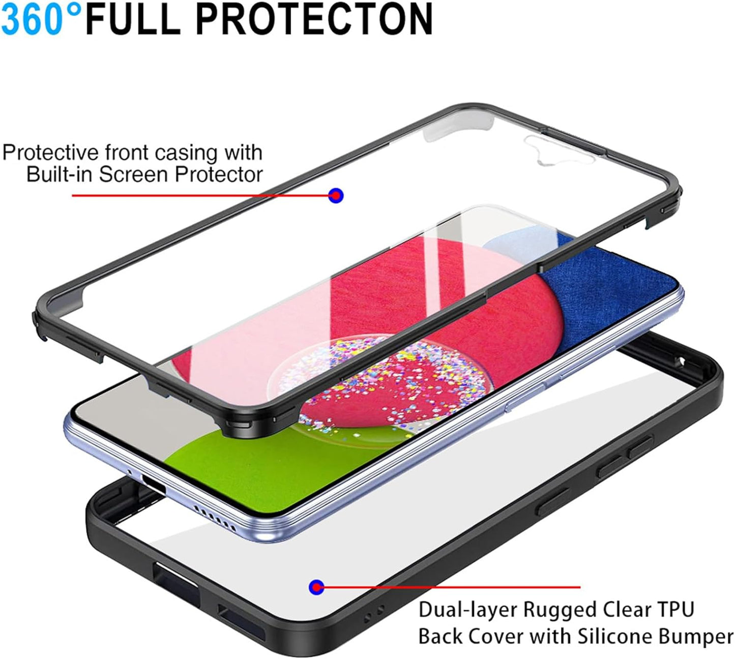 Custodia per Samsung Galaxy S23+ S916, Techsuit, ColorVerse 360, Nera