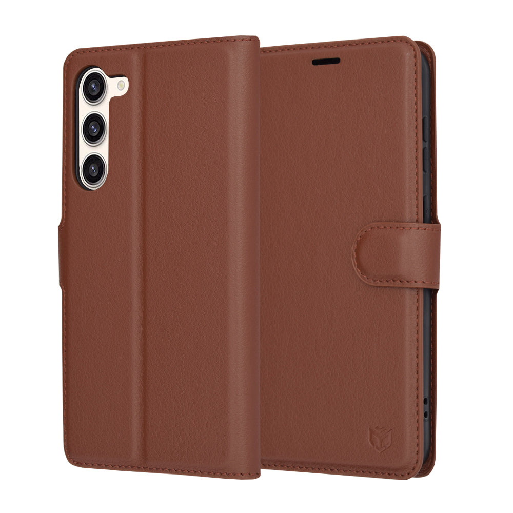 Custodia per Samsung Galaxy S23+ S916, Techsuit, Leather Folio, Marrone
