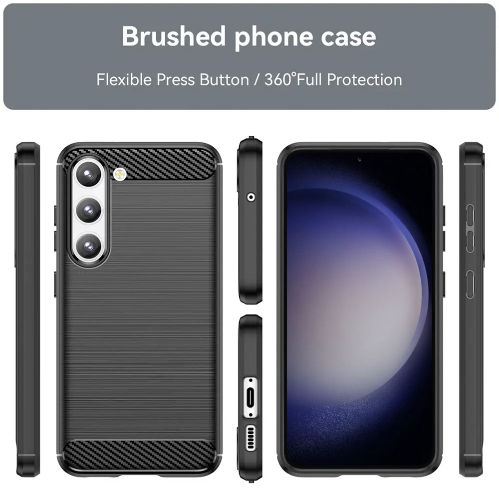Custodia per Samsung Galaxy S23 S911, Techsuit, Carbonio, Nera