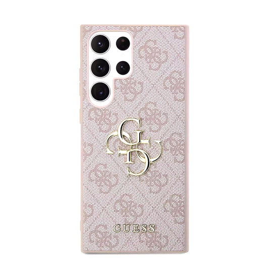 Étui pour Samsung Galaxy S23 Ultra S918, Guess, 4G Big Logo, Rose.