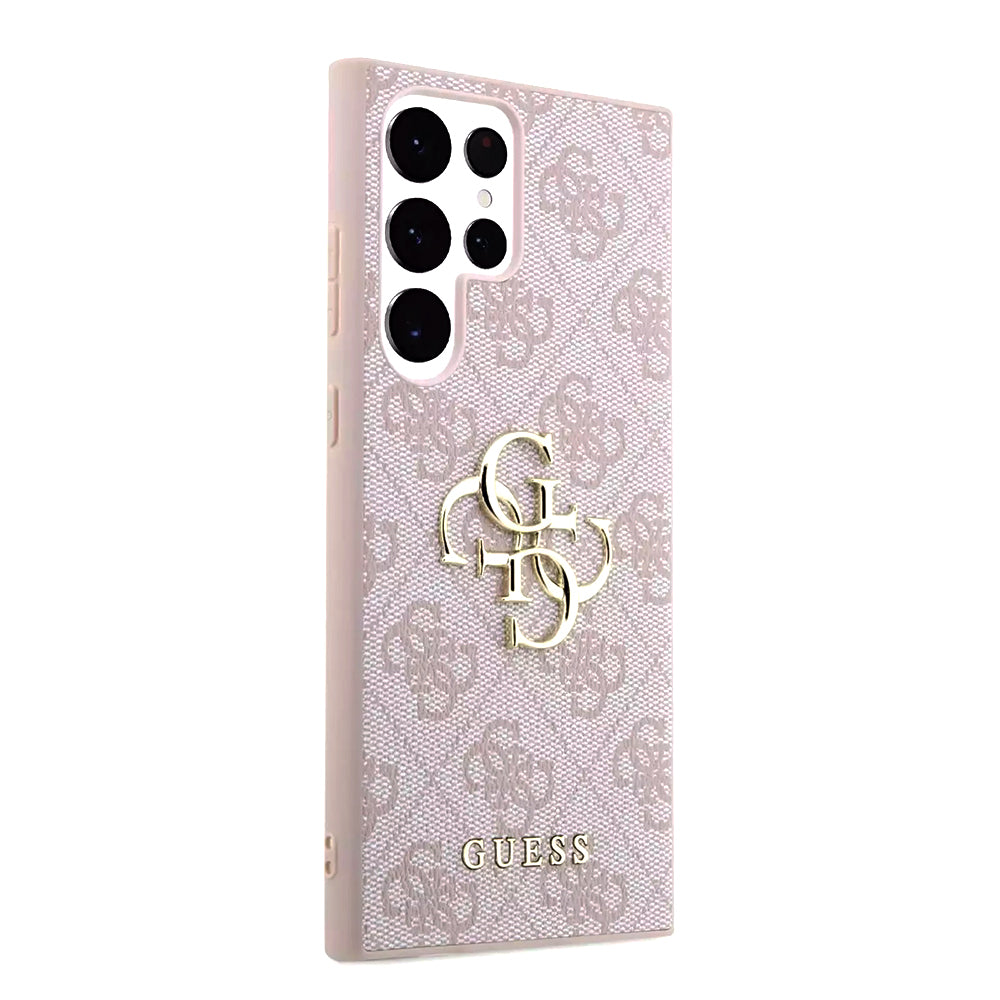 Étui pour Samsung Galaxy S23 Ultra S918, Guess, 4G Big Logo, Rose.