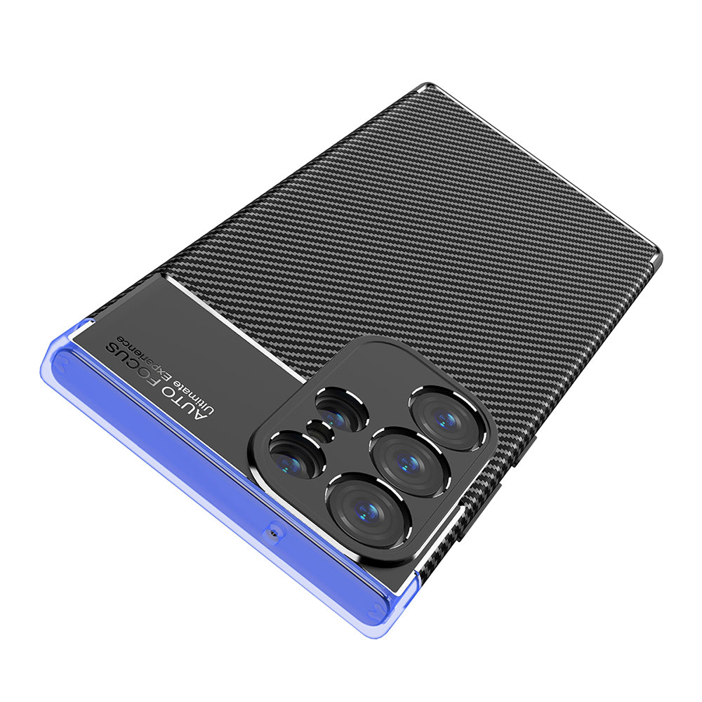 Custodia per Samsung Galaxy S23 Ultra S918, Techsuit, CarbonFiber, Nera