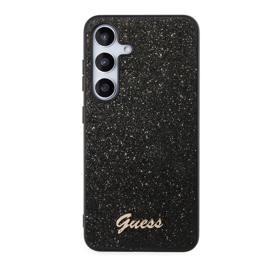 Étui pour Samsung Galaxy S24+ S926, Guess, Glitter Script, Noir