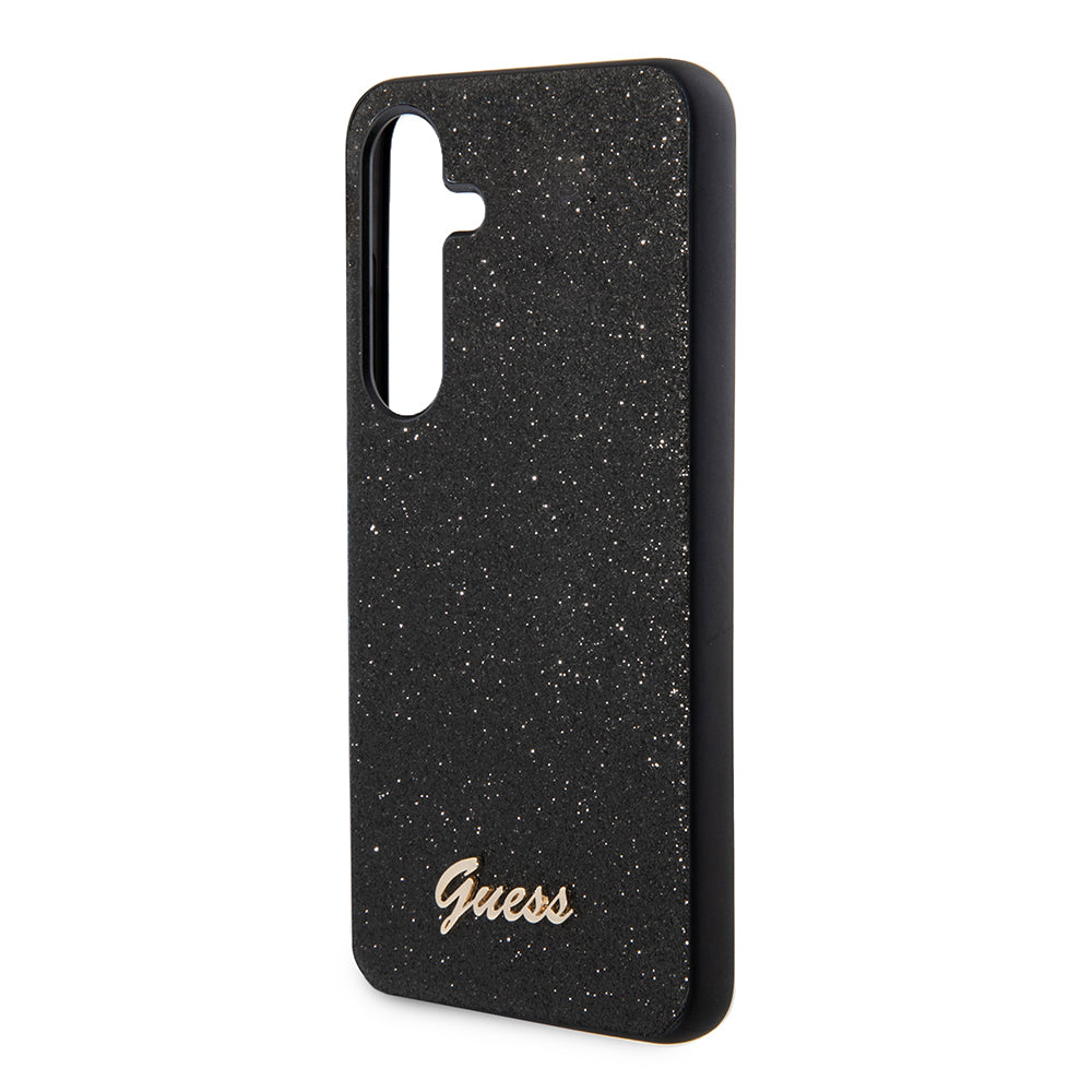 Custodia per Samsung Galaxy S24+ S926, Guess, Glitter Script, Nera