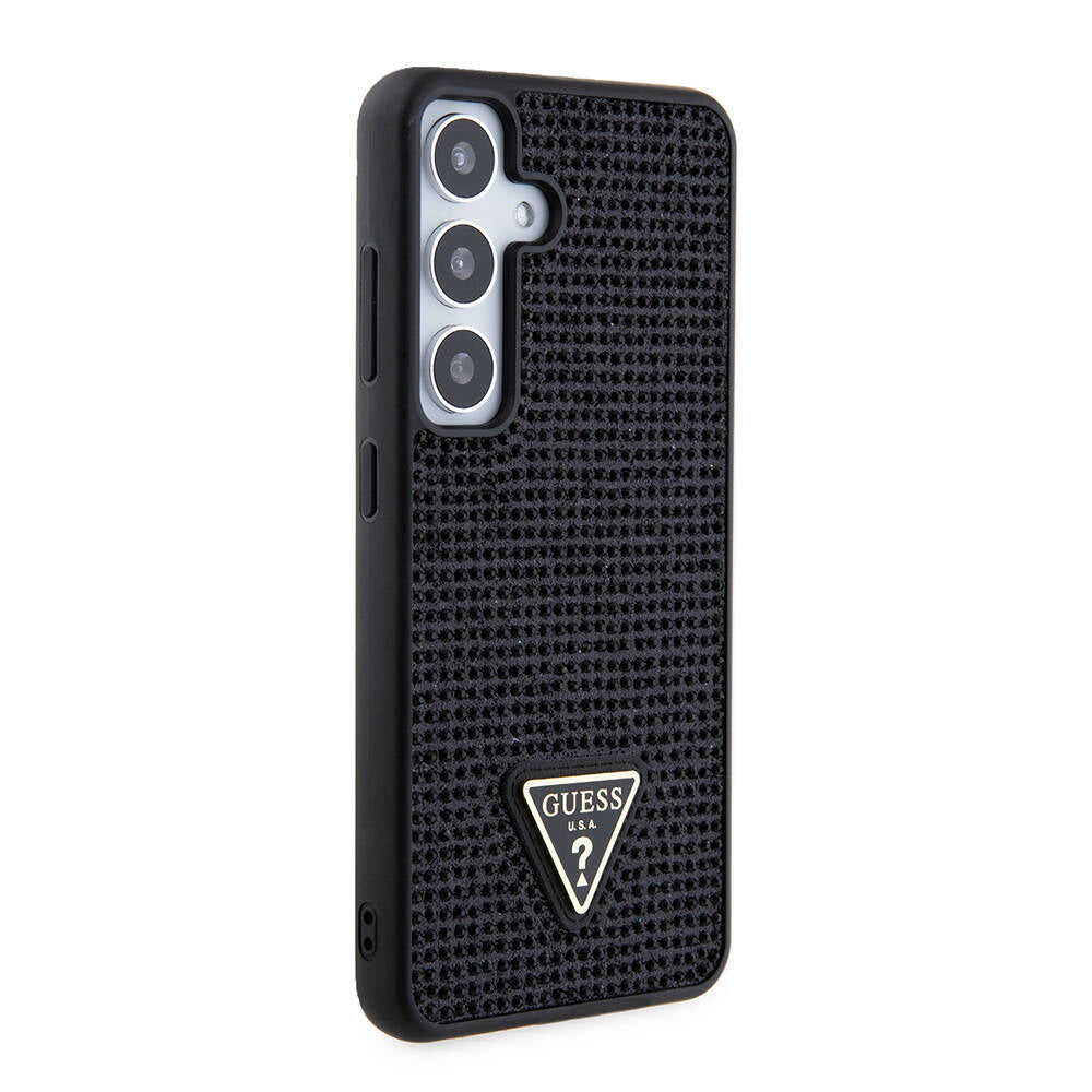 Custodia per Samsung Galaxy S24+ S926, Guess, Logo Triangolo di Strass, Nera