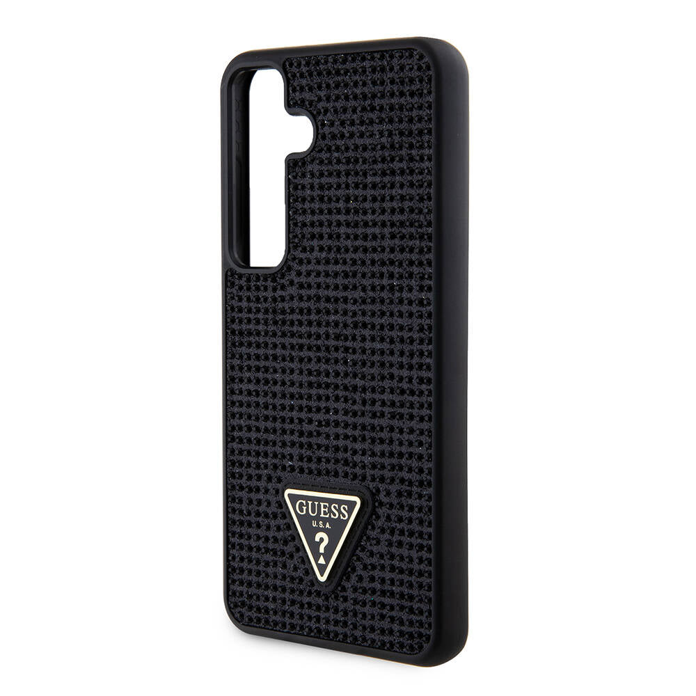 Custodia per Samsung Galaxy S24+ S926, Guess, Logo Triangolo di Strass, Nera