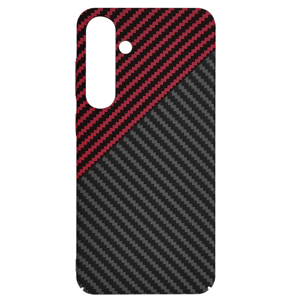 Custodia per Samsung Galaxy S24+ S926, Techsuit, Carbonite FiberShell, Nero Rosso