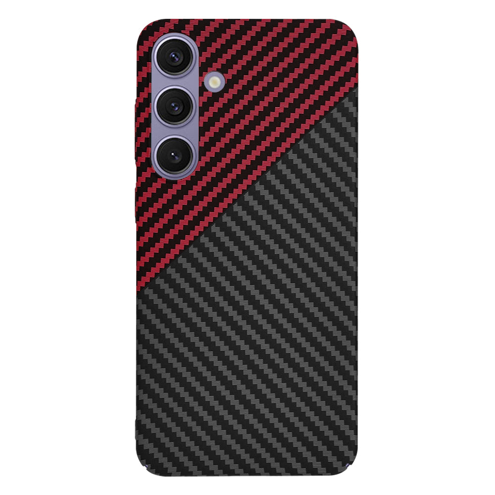 Custodia per Samsung Galaxy S24+ S926, Techsuit, Carbonite FiberShell, Nero Rosso