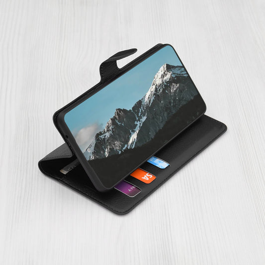 Coque pour Samsung Galaxy S24+ S926, Techsuit, Leather Folio, Noire
