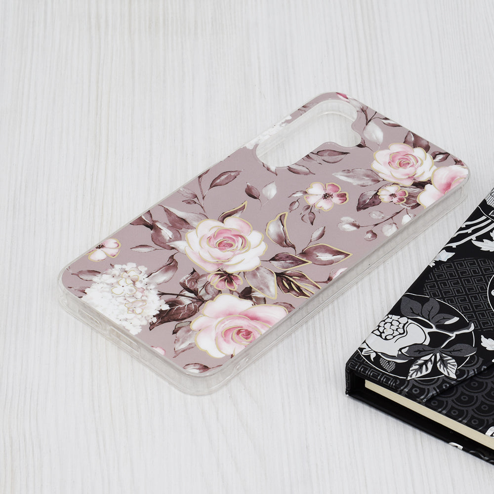 Custodia per Samsung Galaxy S24+ S926, Techsuit, Marble, Grigio