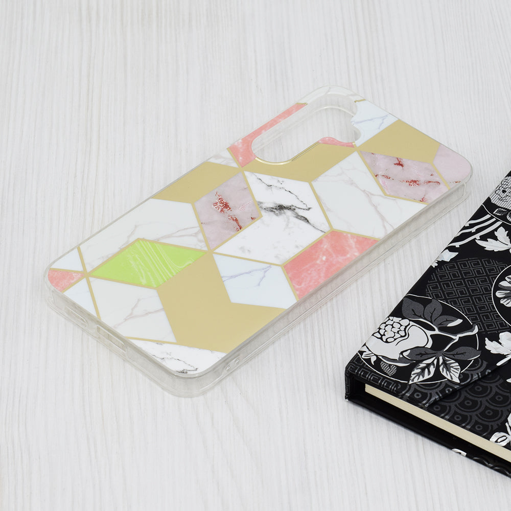 Custodia per Samsung Galaxy S24+ S926, Techsuit, Marble, Viola