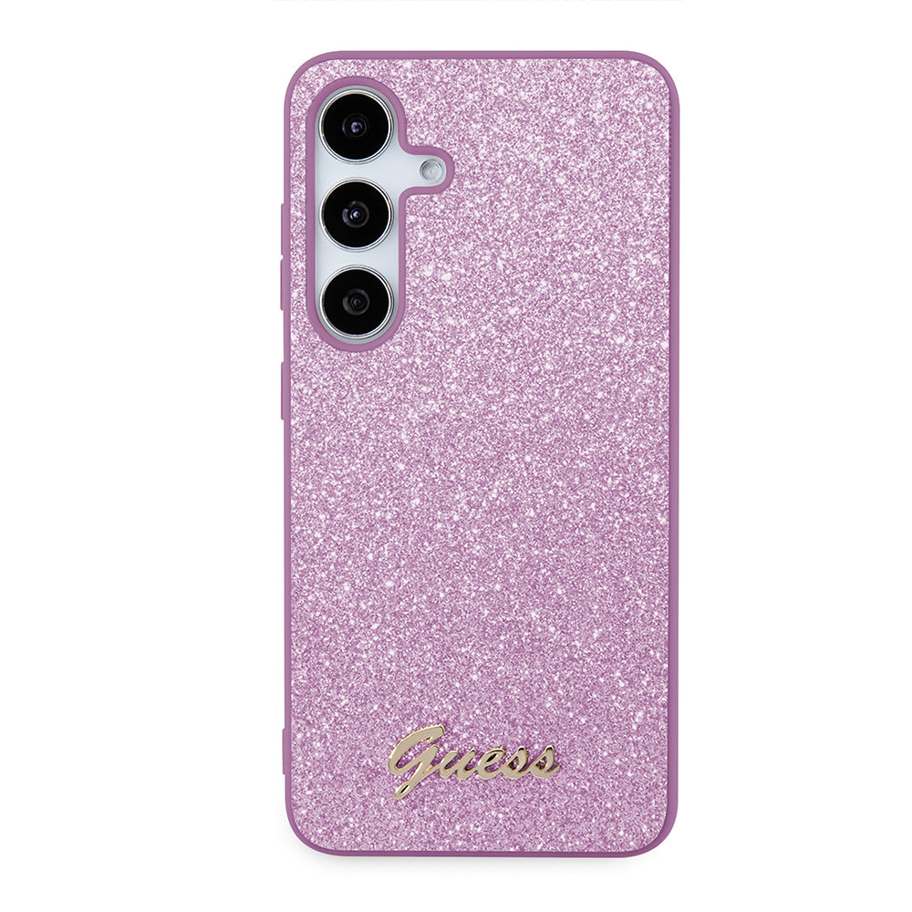 Étui pour Samsung Galaxy S24 S921, Guess, Glitter Script, Violet