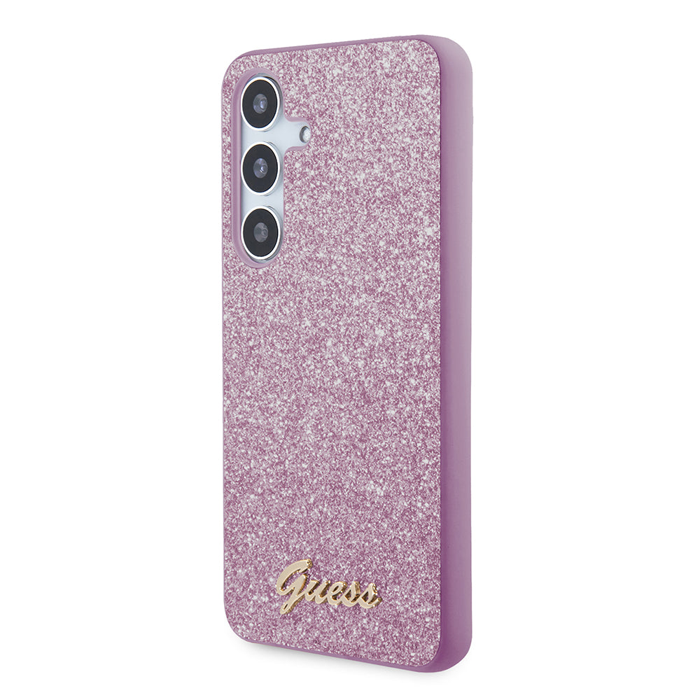 Étui pour Samsung Galaxy S24 S921, Guess, Glitter Script, Violet
