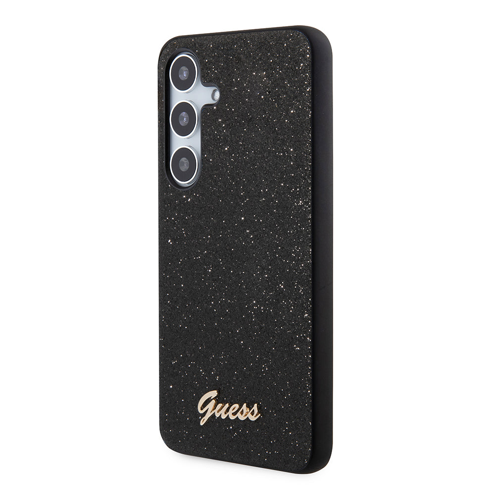 Custodia per Samsung Galaxy S24 S921, Guess, Glitter Script, Nera