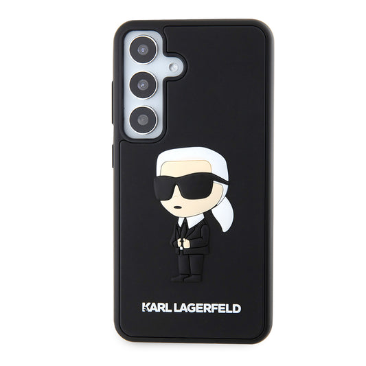 Étui pour Samsung Galaxy S24 S921, Karl Lagerfeld, 3D Rubber Ikonik Karl, Noir.