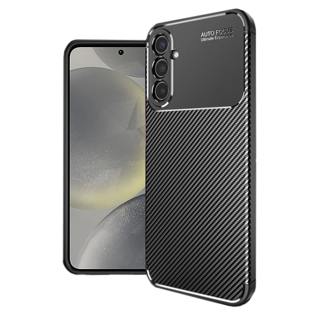 Custodia per Samsung Galaxy S24 S921, Techsuit, CarbonFiber, Nera