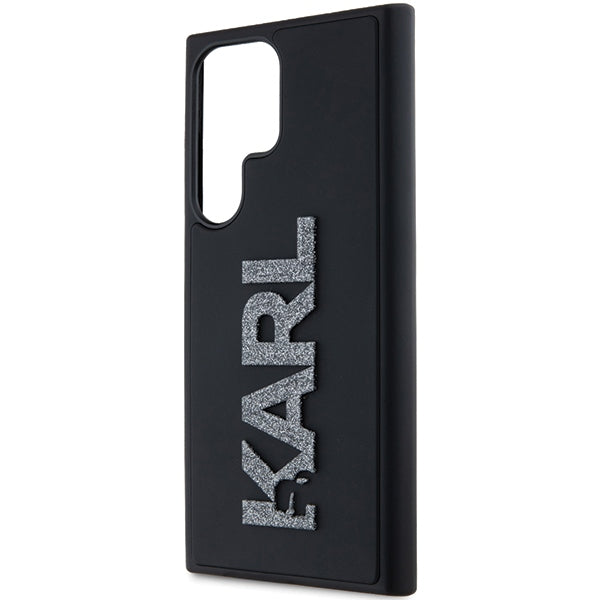 Hülle für Samsung Galaxy S24 Ultra S928, Karl Lagerfeld, 3D Rubber Glitter Logo, Schwarz