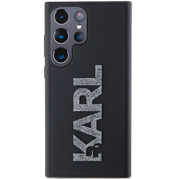 Hülle für Samsung Galaxy S24 Ultra S928, Karl Lagerfeld, 3D Rubber Glitter Logo, Schwarz