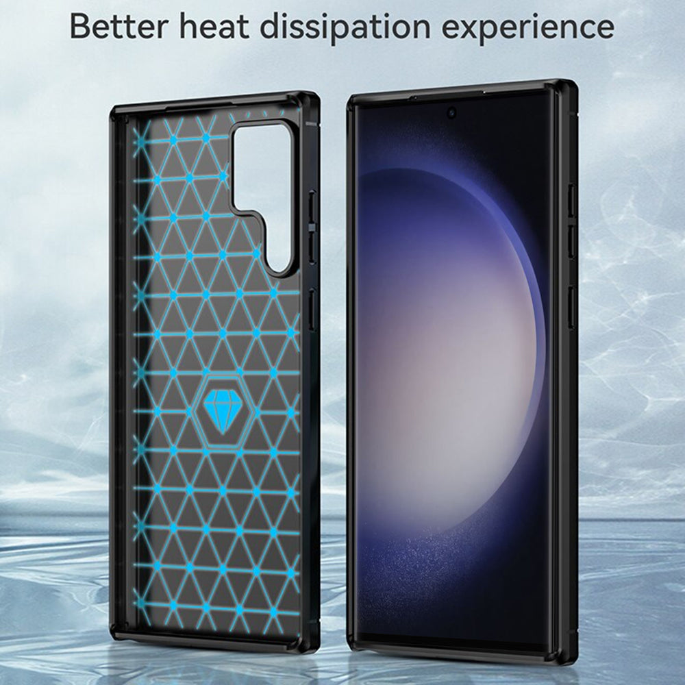 Custodia per Samsung Galaxy S24 Ultra S928, Techsuit, Carbonio, Nera