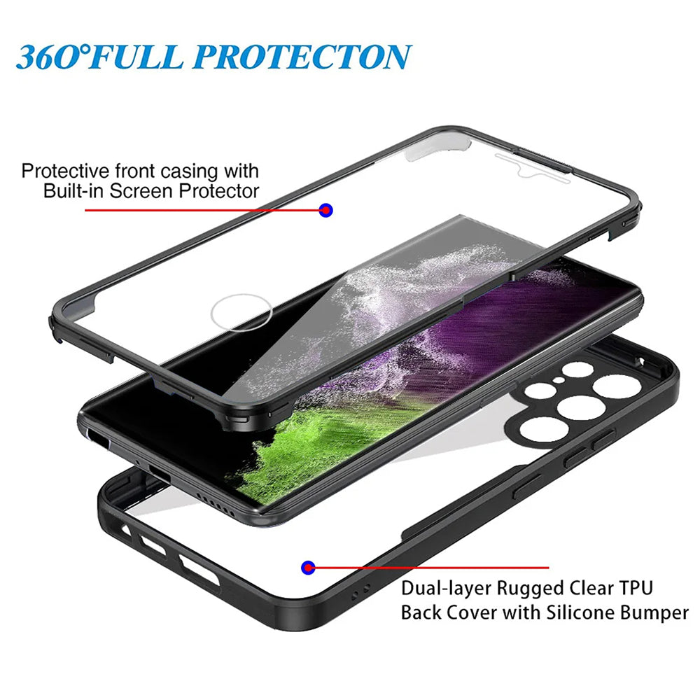 Custodia per Samsung Galaxy S24 Ultra S928, Techsuit, ColorVerse 360, Nera