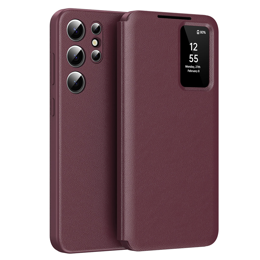 Custodia per Samsung Galaxy S24 Ultra S928, Techsuit, SmartView, Rossa