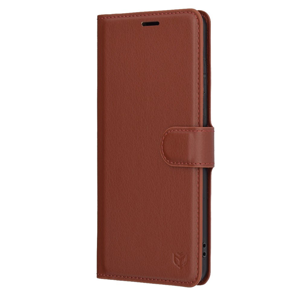 Coque pour Samsung Galaxy S25 Edge S937, Techsuit, Leather Folio, Marron