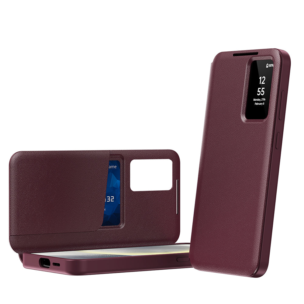 Coque pour Samsung Galaxy S25 Edge S937, Techsuit, SmartView, Rouge