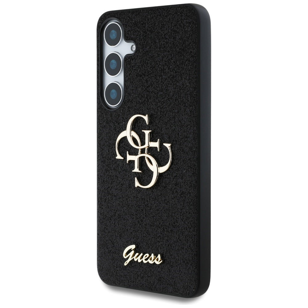 Hülle für Samsung Galaxy S25+ S936, Guess, Glitter Big 4G Script, Schwarz